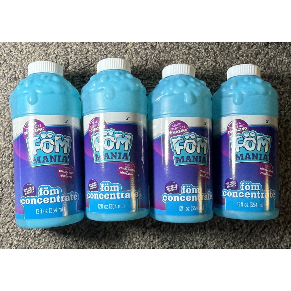 4 Fom Mania Refill Concentrate 12 OZ 354 mL Bottles Kids Toy Non Toxic #3005